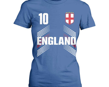 England Soccer Sports Graphic Number 10 Jersey Style T-Shirt