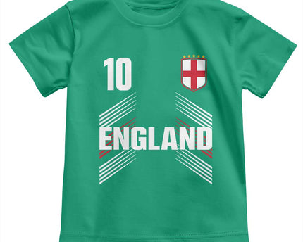 England Soccer Sports Graphic Number 10 Jersey Style Toddler T-Shirt