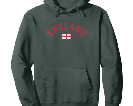 Vintage England Flag Pride Hoodie Patriotic St Georges Cross Heritage