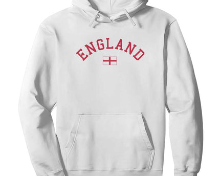 Vintage England Flag Pride Hoodie Patriotic St Georges Cross Heritage