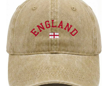 Vintage England Flag Pride Washed Cotton Baseball Cap