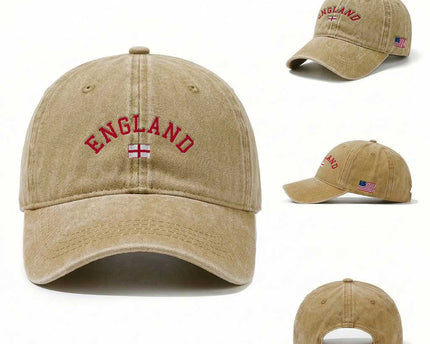 Vintage England Flag Pride Washed Cotton Baseball Cap