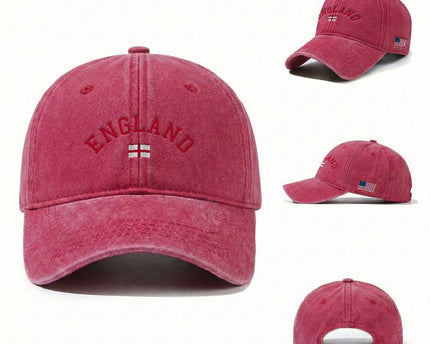 Vintage England Flag Pride Washed Cotton Baseball Cap