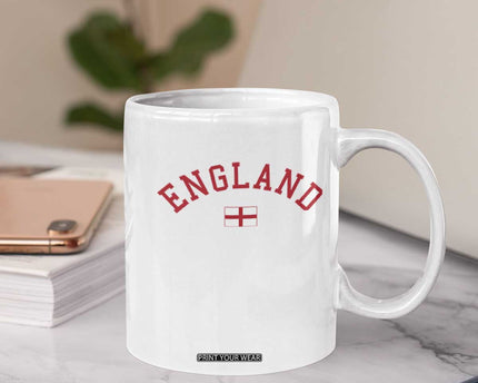 Vintage England Flag Pride Coffee Mug Patriotic St Georges Cross Heritage