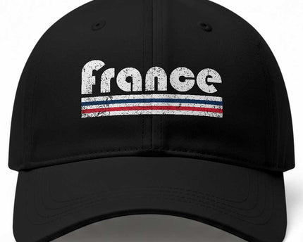 Vintage France Flag Distressed Retro Graphic Baseball Cap