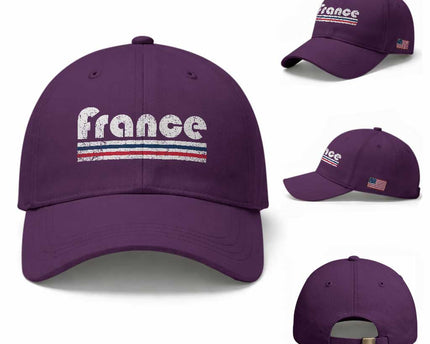 Vintage France Flag Distressed Retro Graphic Baseball Cap