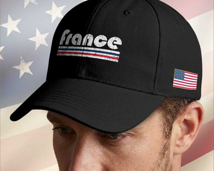 Vintage France Flag Distressed Retro Graphic Baseball Cap