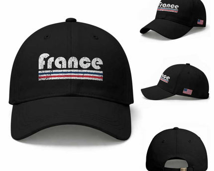Vintage France Flag Distressed Retro Graphic Baseball Cap