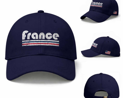 Vintage France Flag Distressed Retro Graphic Baseball Cap
