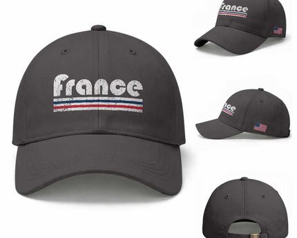 Vintage France Flag Distressed Retro Graphic Baseball Cap