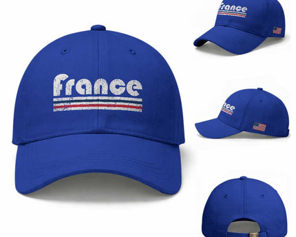 Vintage France Flag Distressed Retro Graphic Baseball Cap