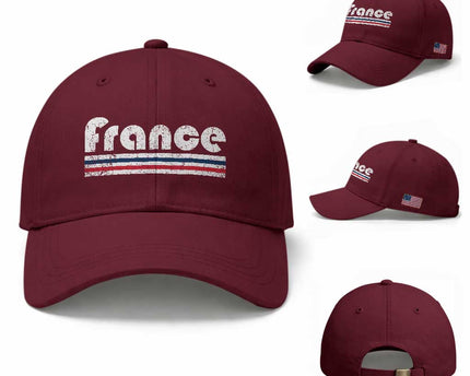 Vintage France Flag Distressed Retro Graphic Baseball Cap