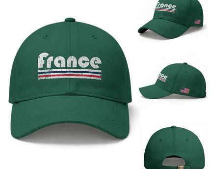 Vintage France Flag Distressed Retro Graphic Baseball Cap