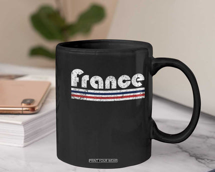 Vintage France Flag Distressed Retro Graphic Coffee Mug Patriotic French Heritage Pride Gift