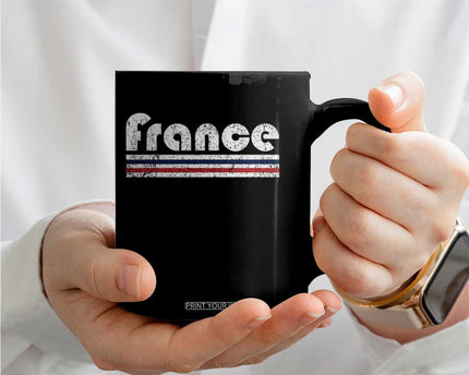 Vintage France Flag Distressed Retro Graphic Coffee Mug Patriotic French Heritage Pride Gift