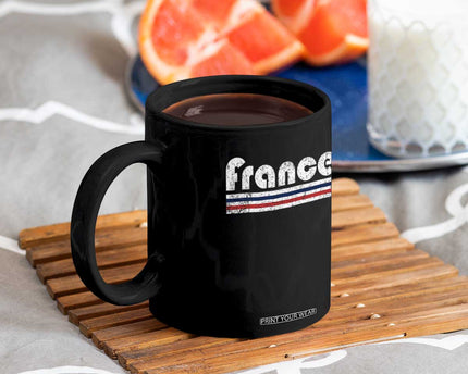 Vintage France Flag Distressed Retro Graphic Coffee Mug Patriotic French Heritage Pride Gift