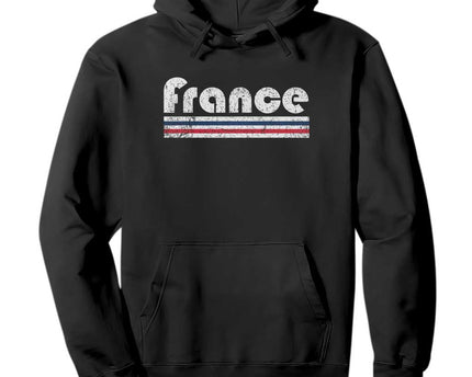 Vintage France Flag Distressed Retro Graphic Hoodie