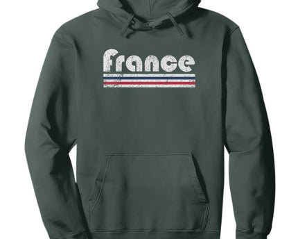 Vintage France Flag Distressed Retro Graphic Hoodie
