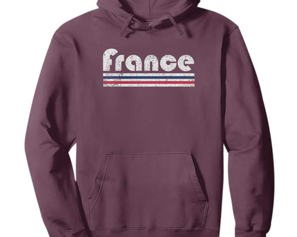 Vintage France Flag Distressed Retro Graphic Hoodie