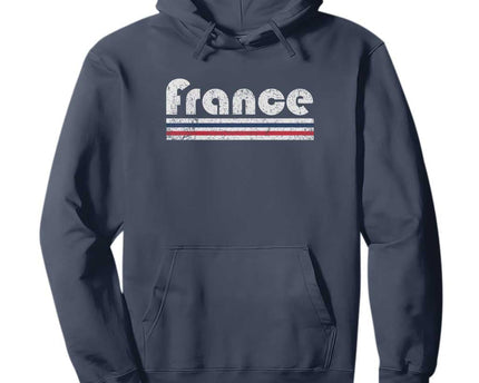 Vintage France Flag Distressed Retro Graphic Hoodie