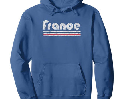 Vintage France Flag Distressed Retro Graphic Hoodie