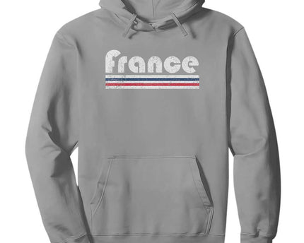 Vintage France Flag Distressed Retro Graphic Hoodie