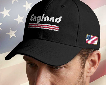 Vintage England Retro Distressed Graphic Baseball Cap