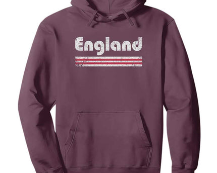Vintage England Retro Distressed Graphic Hoodie Patriotic English Heritage Pride Souvenir