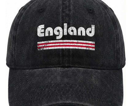 Vintage England Retro Distressed Graphic Washed Cotton Baseball Cap