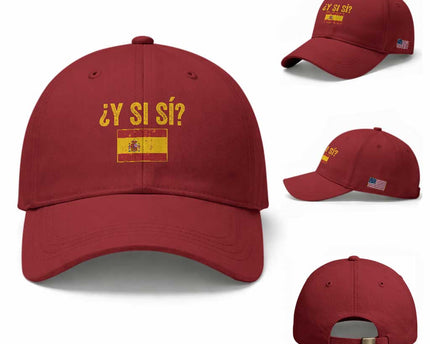 Funny Y Si Si Spain Flag Distressed Retro Graphic Baseball Cap