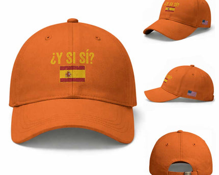 Funny Y Si Si Spain Flag Distressed Retro Graphic Baseball Cap