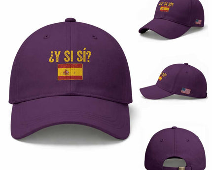 Funny Y Si Si Spain Flag Distressed Retro Graphic Baseball Cap