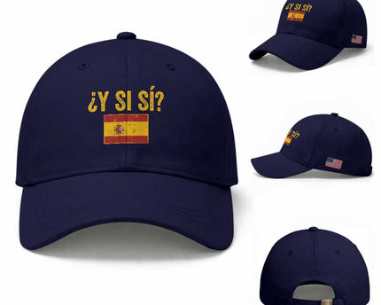 Funny Y Si Si Spain Flag Distressed Retro Graphic Baseball Cap