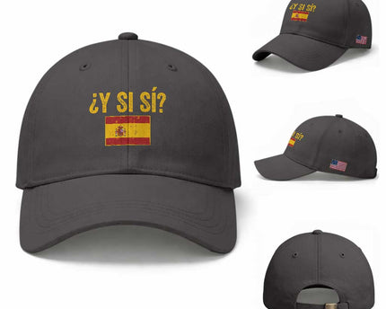 Funny Y Si Si Spain Flag Distressed Retro Graphic Baseball Cap