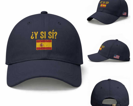 Funny Y Si Si Spain Flag Distressed Retro Graphic Baseball Cap