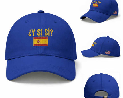 Funny Y Si Si Spain Flag Distressed Retro Graphic Baseball Cap