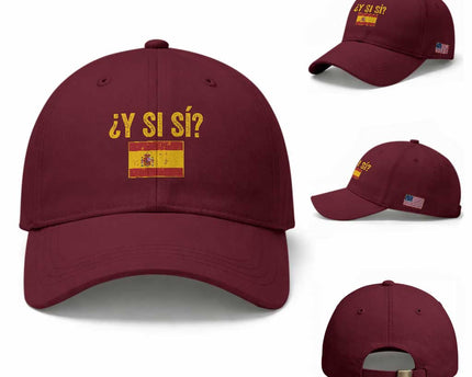 Funny Y Si Si Spain Flag Distressed Retro Graphic Baseball Cap
