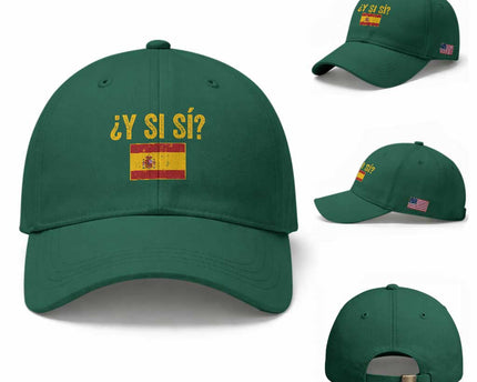 Funny Y Si Si Spain Flag Distressed Retro Graphic Baseball Cap