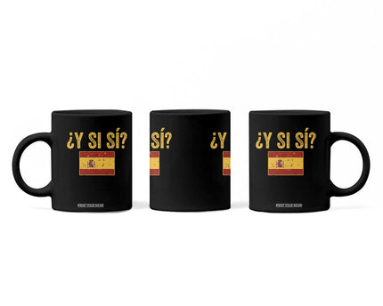 Funny Y Si Si Spain Flag Distressed Retro Graphic Coffee Mug