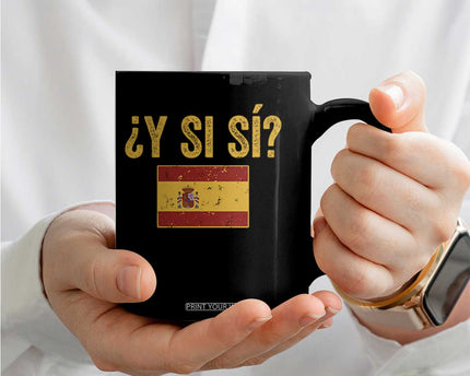 Funny Y Si Si Spain Flag Distressed Retro Graphic Coffee Mug