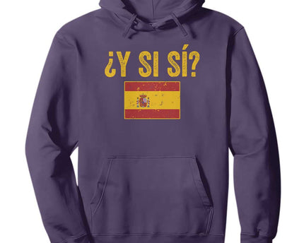 Funny Y Si Si Spain Flag Distressed Retro Graphic Hoodie