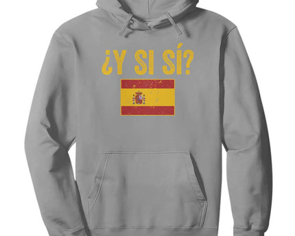 Funny Y Si Si Spain Flag Distressed Retro Graphic Hoodie