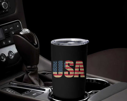 USA American Flag Tumbler Cup Retro Vintage Patriotic