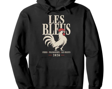 Les Bleus France Soccer Retro Rooster Graphic Hoodie