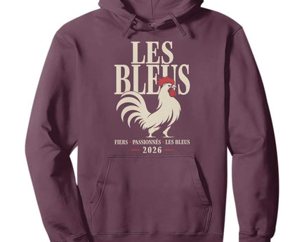Les Bleus France Soccer Retro Rooster Graphic Hoodie