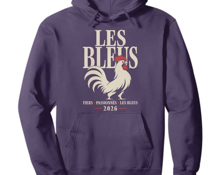 Les Bleus France Soccer Retro Rooster Graphic Hoodie