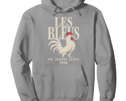 Les Bleus France Soccer Retro Rooster Graphic Hoodie