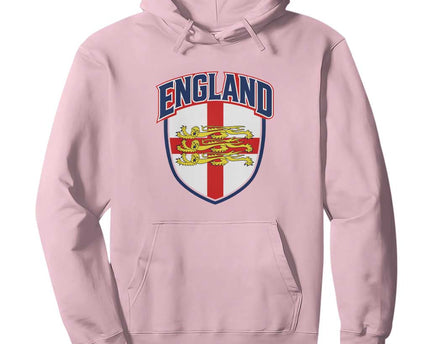 England Flag Lion Crest St George Cross Shield Crest Hoodie
