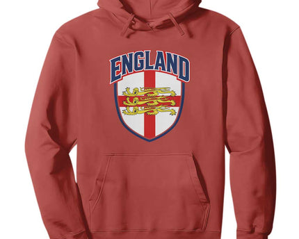 England Flag Lion Crest St George Cross Shield Crest Hoodie