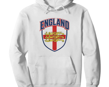 England Flag Lion Crest St George Cross Shield Crest Hoodie
